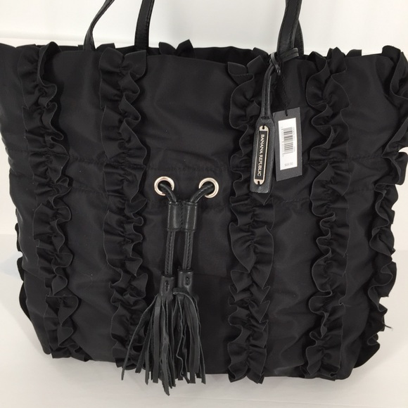 Banana Republic Black Ruffled Tote - Picture 2 of 7